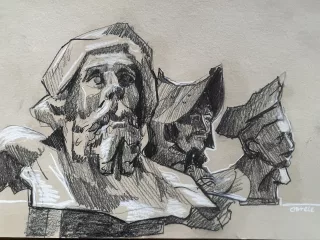 Croquis de bustes au Musée des Beaux-Arts de Lyon