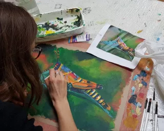 Travail d'élève – cours Dessin / Peinture / Modelage Froggy Art Lyon
