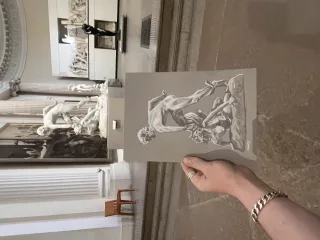 Croquis de sculpture mis en situation au Musée des Beaux-Arts de Lyon