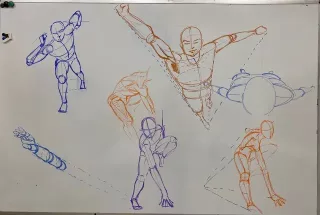 Travail d'élève – cours Dessin de personnages Froggy Art Lyon