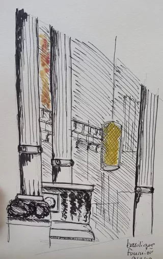 Travail d'élève – cours Croquis / Carnet de voyage Froggy Art Lyon