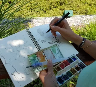 Travail d'élève – cours Croquis / Carnet de voyage Froggy Art Lyon