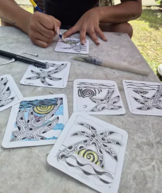 Travail d'élève – cours Zentangle Froggy Art Lyon