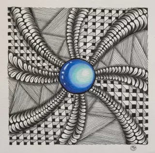 Travail d'élève – cours Zentangle Froggy Art Lyon