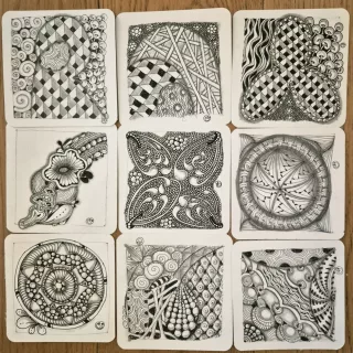 Travail d'élève – cours Zentangle Froggy Art Lyon