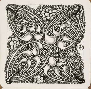 Travail d'élève – cours Zentangle Froggy Art Lyon