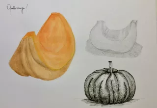 Travail d'élève – cours Le temps d'une pause (croquis) Froggy Art Lyon