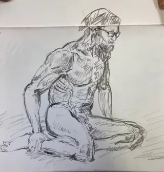 Travail d'élève – cours Modèle Vivant Froggy Art Lyon