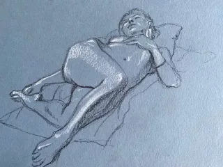 Travail d'élève – cours Modèle Vivant Froggy Art Lyon