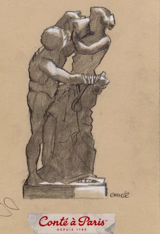 Croquis dans les jardins du Luxembourg, Paris