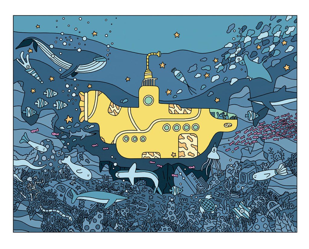 Illustration de sous marin par Yann Rambaud