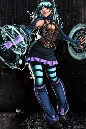 manga_futuriste_jeunefille Femme cyberpunk